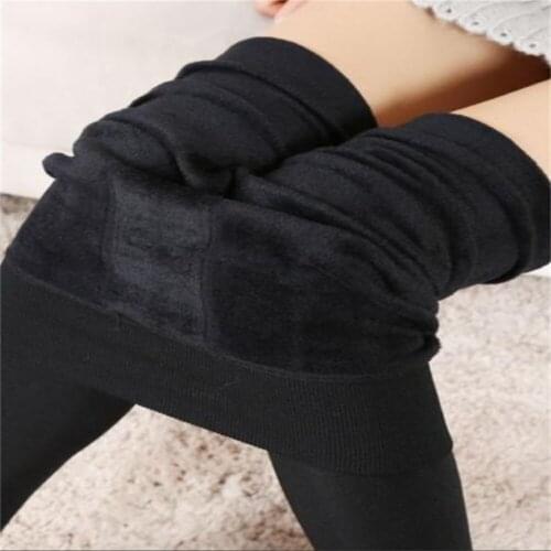 Winter Warm Leggings Women Thick High Waist Thermal Stretchy Leggings Pants Pantalones Fleece Solid Color Long Pants 2021