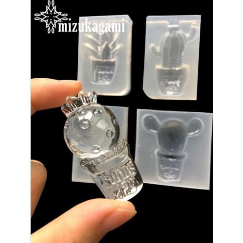 1pcs UV Resin Jewelry Liquid Silicone Mold Plants Cactus Shape Resin Charms Molds For DIY Intersperse Decorate Making Molds