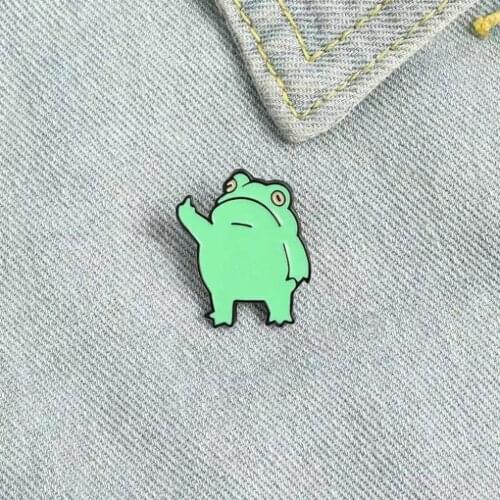 10 Enamel Pins Cartoon Cute Funny Frog Brooch Collar Pin Broches For WomenS Clothing Metal Badges For Backpack Broches Jewelry