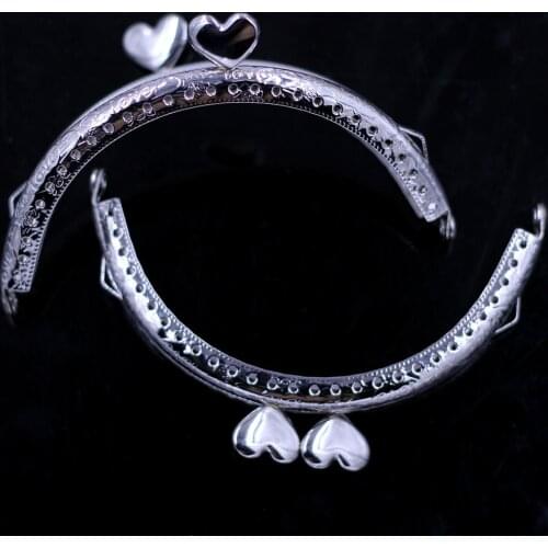 10PCS 10.5CM Arch Metal Purse Frames Kiss Clasps Women Clutchs Buckle Lock Heart Head DIY Handbag Handles Replacement Hardware