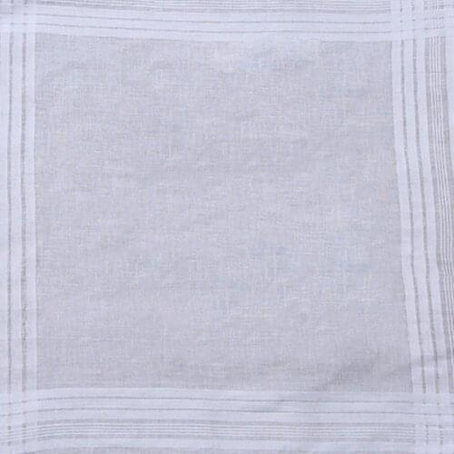 12Pcs Cotton Handkerchiefs Pure Hankies Jacquard Striped Pocket Square Towel DIY F3MF