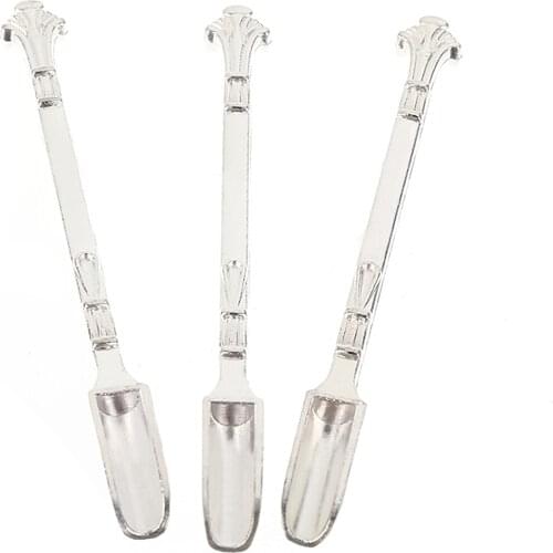 3pcs/set Metal Spoons Sniffer Snorter 79mm Snuff Spoon Pendant For Smoking Accessories Tools Mayitr