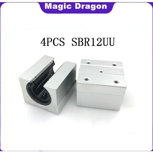 4PCS SBR12UU SBR12 Linear Bearing High quality 12mm Linear Bearing Slide block 12mm CNC parts linear slide 12mm linear guide