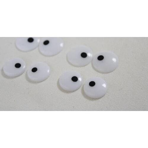 50pcs/lot 12mm 14mm flat back round white balck toy animal eyefor diy fur ball doll accessories--size option