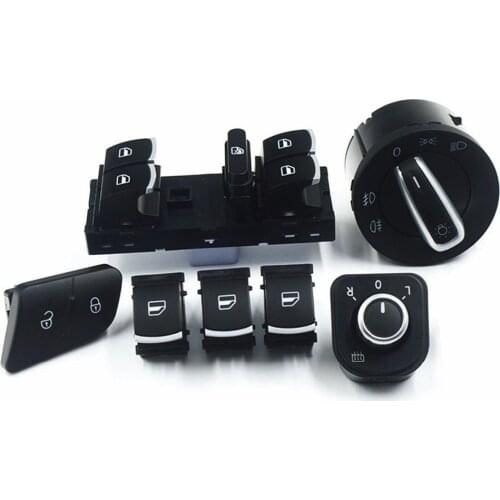 7PCS Window Headlight Mirror Door Control Switch Button For Volkswagen VW Passat B6 3C0962125B 5ND959565B 5ND941431A 5ND 959 857