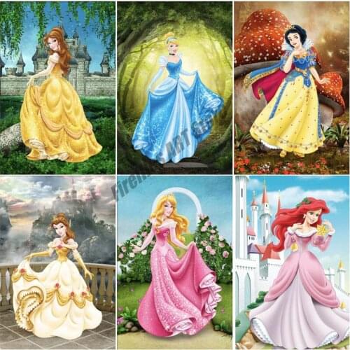 Diamond Painting Disney Cartoon Princess Snow White Full Square/Round Diamond Mosaic Cross Stitch Kits Home Decoration Gift