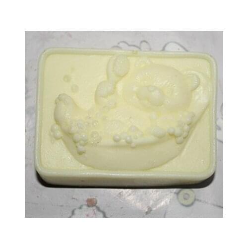 C255 Little bear a bath Art Silicone Soap mold Craft Molds DIY Handmade soap molds