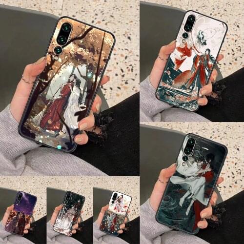 Tian Guan Ci Fu Phone case For Huawei P Mate P10 P20 P30 P40 10 20 Smart Z Pro Lite 2019 black fashion bumper tpu Etui art cover