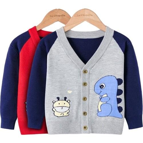 Spring Autumn Knitted Cardigan Sweater Baby Children Clothing Cartoon Cute Print Boys Sweaters Kids Wear Clothes Winter Jacket