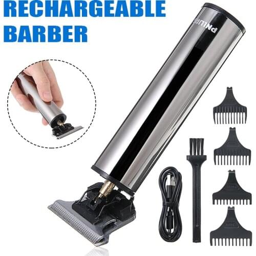 Mens Mini T-outliner Electric Hair Clipper Type-C Fast Charge Shaver Body Hair Cutting Machine Beard Trimmer W/ 4 Limit Combs