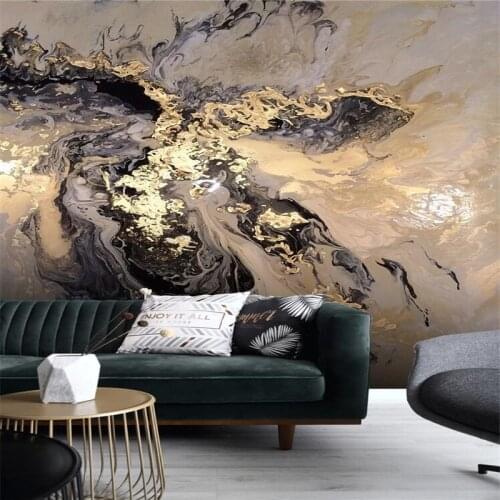 Beibehang Custom new Chinese style abstract golden landscape splash ink background decorative painting wallpaper papier peint