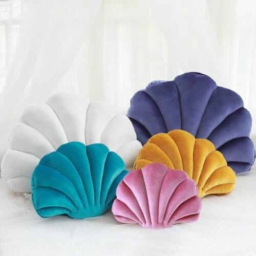 Simulation Shell Stuffed Pillow Fantastic Velvet Pillow Sea Shell Home Decor Bed Sofa Cushion Decoration Gift Photography Props