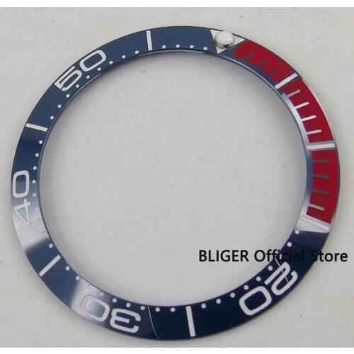 Classic 38mm Blue Red Ceramic Bezel Insert Fit For 40mm SUB Mens Watch