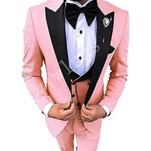 Handsome Groomsmen Wool blend Groom Tuxedos Mens Wedding Dress Man Jacket Blazer Prom Dinner (Jacket+Pants+Tie+Vest) A100