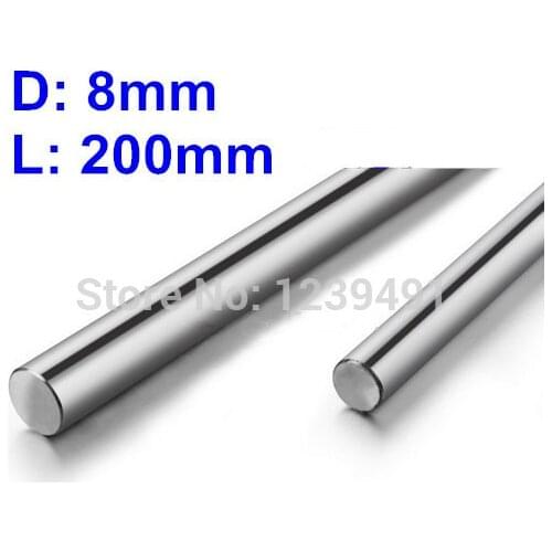2pcs Dia 8mm L 200mm linear round shaft