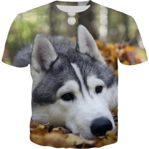 CLOOCL New 3D Print Animal Husky T Shirt Men Harajuku Pet Dog Husky T Shirt Unisex Hip Hop Streetwear T Shirt Tops A856