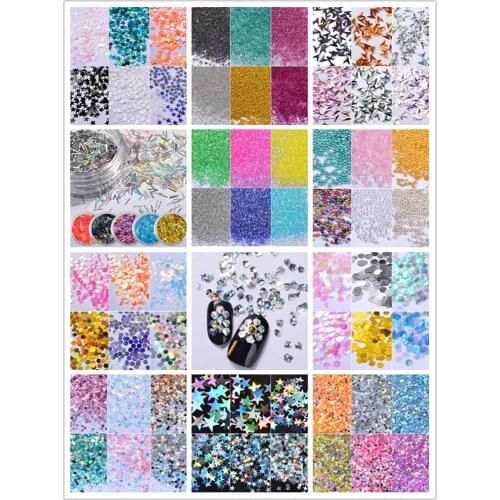 Nu-TATY Explosion color nail glitter powder sequins nail polish glitter accessories 12 styles and 6 styles in one