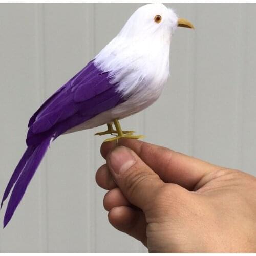 About 16cm colouful feathers bird plastic foam & feathers bird Handmade art model toy ,garden decoration toy gift w5515