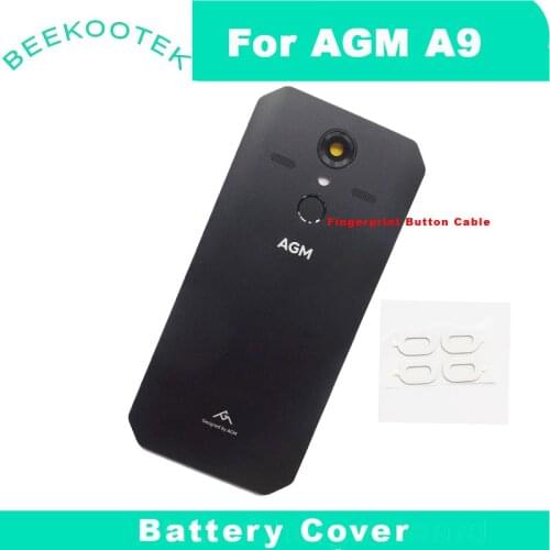 Original New For AGM A9 Back Battery Housings Dock Case Cover With Fingerprint Sensor Button Camera Lens
