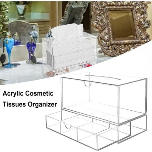 Clear Acrylic Cosmetics Storage Box Makeup Brush Holder Jewelry Make Up Organizer For Office Supplies Plastic Storage Boxes