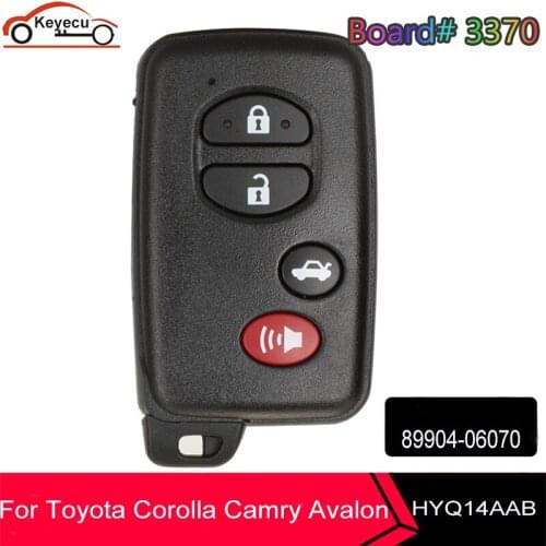 KEYECU for Toyota Avalon Camry 2007 08 09 2010 Corolla 2011 2012 2013 2014 Smart Keyless Remote Key Fob 271451-3370 E HYQ14AAB