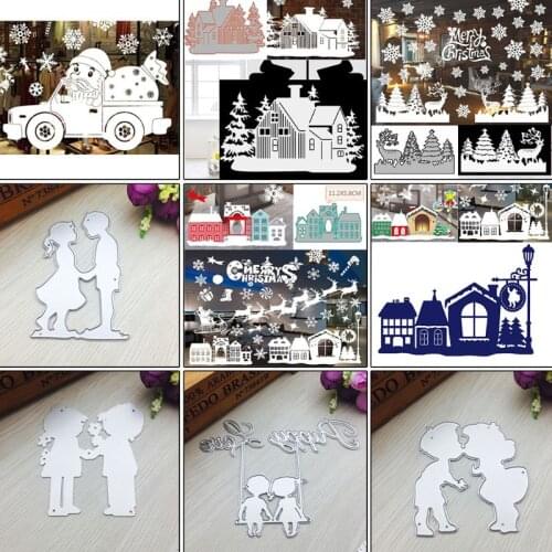 Christmas Girl and Boy Kiss Metal Cutting Dies Stencil DIY Scrapbooking Album Stamp Paper Card Embossing Decor Craft