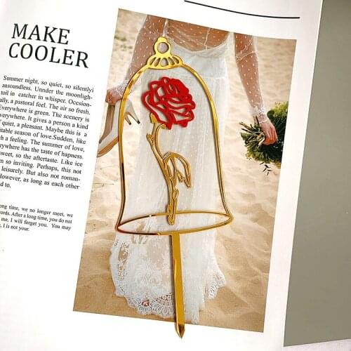 Rose flower Valentines Day Cake Topper Red Blue Rose Wedding Cake Toppers For Valentines Day Wedding Party Cake Decorations