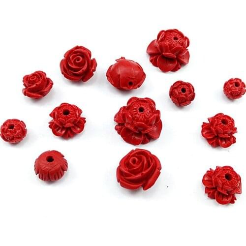 Cinnamon Sculpture Flat-bottomed Lotus Back Cloud Natural Accessories Handmade DIY Golden Steel Buddha Beads Playing Accessories