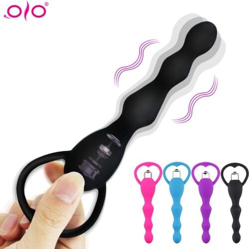 OLO Anal Vibrator Stimulator Bead Shaped Electric Anal Plug Penis Extender Vibrator Sex Toys for Couple for Gay Adult Products