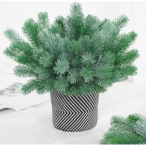 6 Forks Artificial Pine Needles Simulation Green Plant Fake Flower Arranging Accessory for Home Garden Wedding Party Decoration