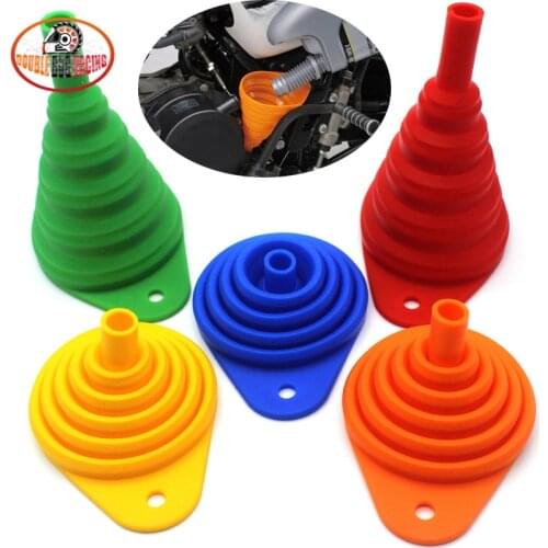 Motorcycle Universal Collapsible Silicone Oil Funnel Oil Fuel Funnel Foldable Hopper For HONDA YAMAHA KAWASAKI DUCATI SUZUKI BMW