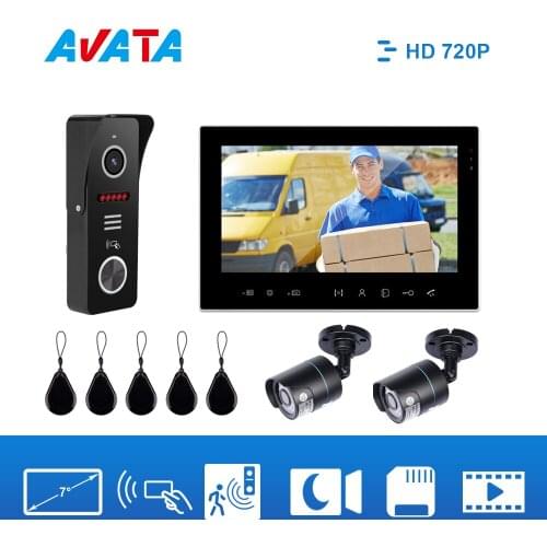 Видеодомофон для домашнего и квартирного дверного звонка с датчиком движения камеры и ночным видением