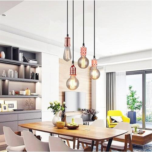 Vintage led wood pendant light art dining room modern hang lamp e27 nordic pendant lights living room restaurants bar droplight