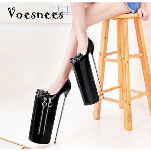 Voesnees 2020 New Women Pumps Fashion Butterfly-knot Stiletto Waterproof Platform Women shoes Female Thin Heels 30cm High Heels