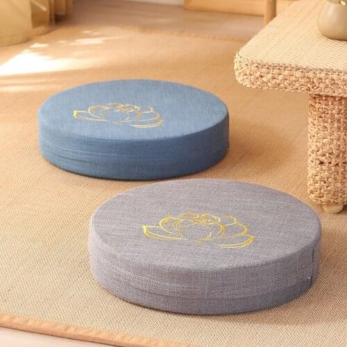 Yoga PEP Hard Balcony Bay Window Texture Meditation Cushion Backrest Pillow Round Linen Seat Cushion Japanese Tatami Washable