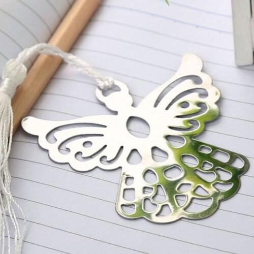 Stainless Steel Angel Tassel Bookmark School Supplies Page Holder With Gift Box