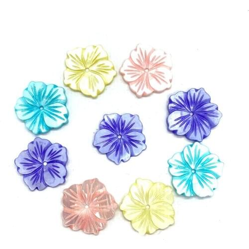 Hand Carved Natural Shell Five Petal Flower 22 Mm Ladies Jewelry Trendy Necklace Earrings Bracelet Jewelry Beads Accessories