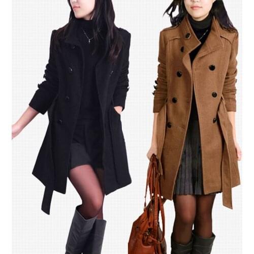Coat Woolen Female Long Winter Coat Women Slim Coats And Jackets Women Thickening Korean Chaquetas Invierno Mujer KJ274 s