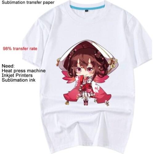 20/100 Sheets Paper Transfert Textile A4 Sublimation Heat Transfer Paper for T-Shirt Polyester Fabrics Cushion Cup Printing