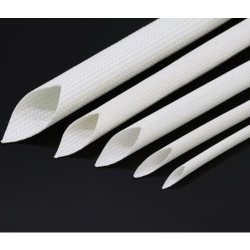 20PCS/1LOT 600°C High Temperature Fiberglass Sleeve E-Glass Fiber Protective Cable Tube Dewaxing Pipe 1 2 3 4 5 6 8 9 10-20mm