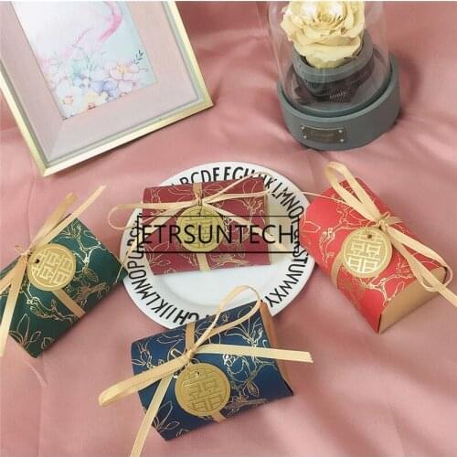 200pcs Vintage Chinese Treasure Candy Box Wedding Favor Marriage Gift Box Packaging Party Event Supplies