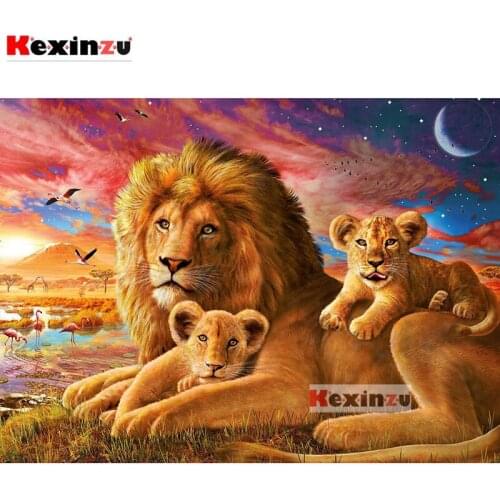 3d-Diy-Diamond-Mosaic-Animal-Lions-Diamond-Embroidery Cross stitch kit-Christmas-5D-Diamond-Painting Living room decoration