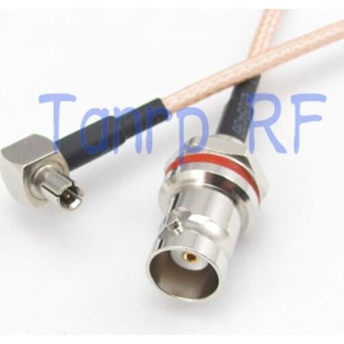 50CM Pigtail coaxial jumper cable RG316 20in mini BNC female nut bulkhead to TS9 male right angle RF adapter connector