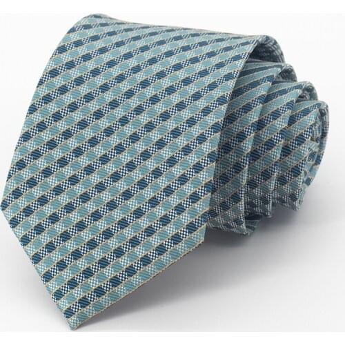 Brand New Designer 8CM Plaid Luxury Neck Tie For Men High Quality Silk Polyester Business Dress Necktie Party Wedding Gift Box