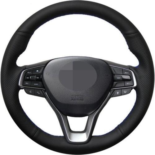 Car Steering Wheel Cover Hand-stitched Black Genuine Leather For Honda Accord 10 2018 2019 Insight 2019