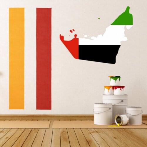 Flag Map of The United Arab Emirates Wall Vinyl Blackboard Sticker Custom Home Decor Wedding PVC Wallpaper Fashion Design