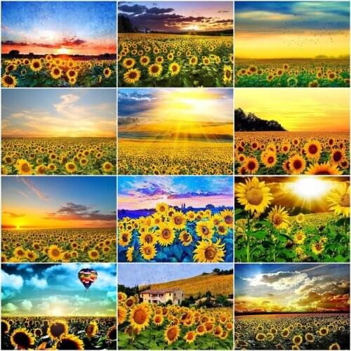 GATYZTORY Paint By Number Sunflower Drawing On Canvas HandPainted Painting Art Gift DIY Pictures By Number Flower Kits Home Deco