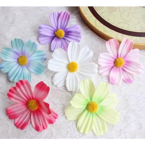 10CM artificial gerbera daisies,silk cosmos flower,fake daisy flowers heads for diy corsage accessories,wedding party decoration