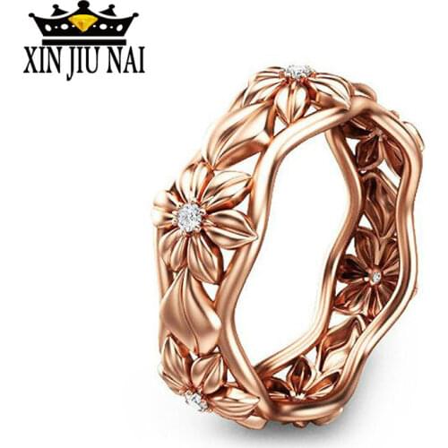 Zirconium oxide retro crystal ring party rose gold color ring fashion jewelry womens gift hang big size personalized jewelry