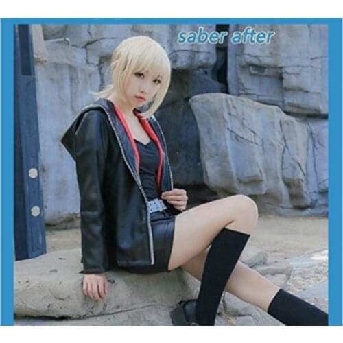 Anime Fate Grand Order FGO Alter Saber Shinjuku Ghost Incident Cosplay Costume PU Halloween Suit For Women Outfit New 2019